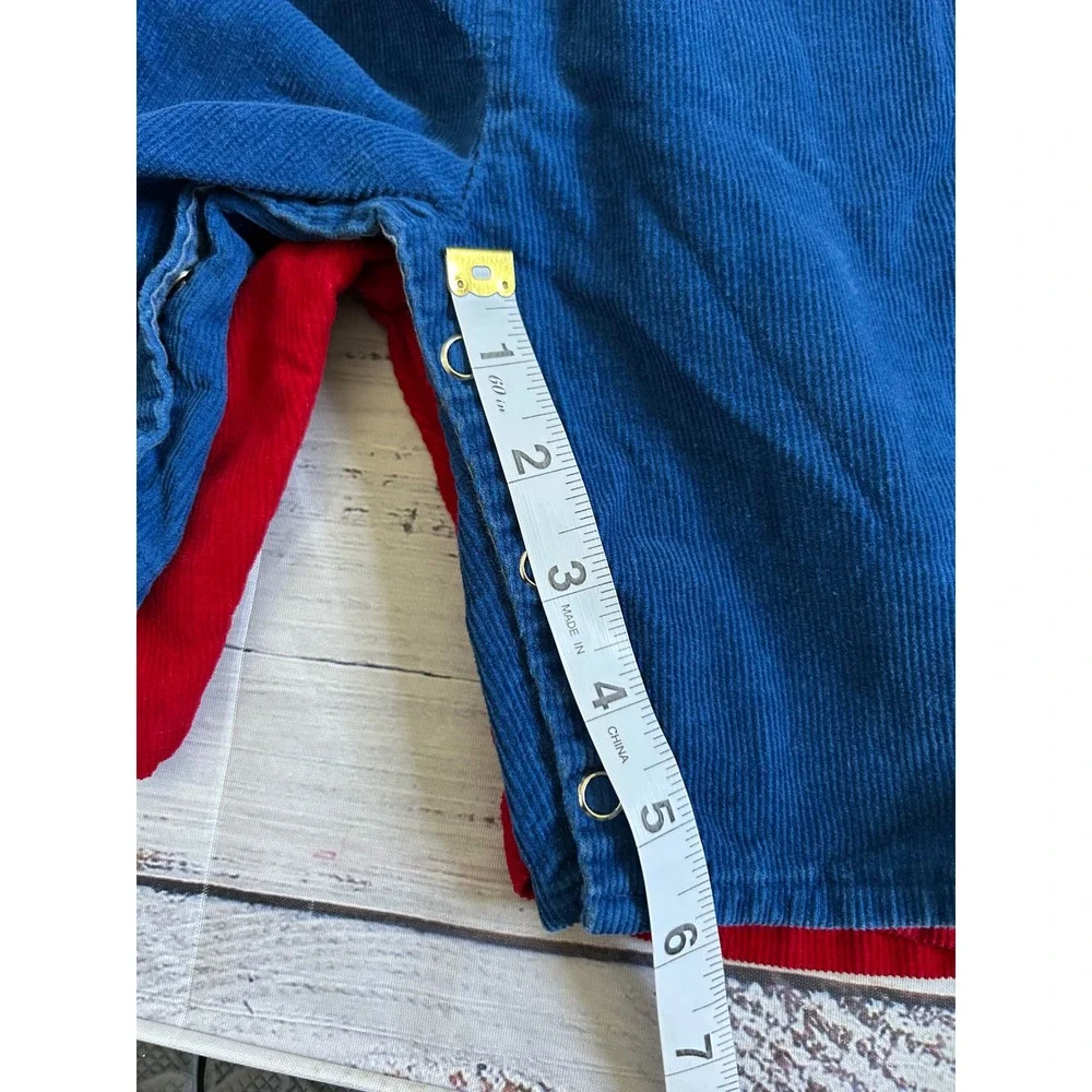 JCPenney Toddletime Corduroy Overalls Kids Blue Red Vintage 12 Months Size 1